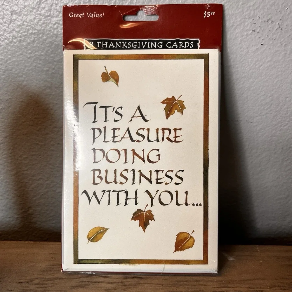 Vintage Gibson Business Thanksgiving Cards Pack of 8 New Sealed 